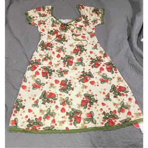 Cider Strawberry Dress 1XL Pink Green Cotagecore Whimsy New
